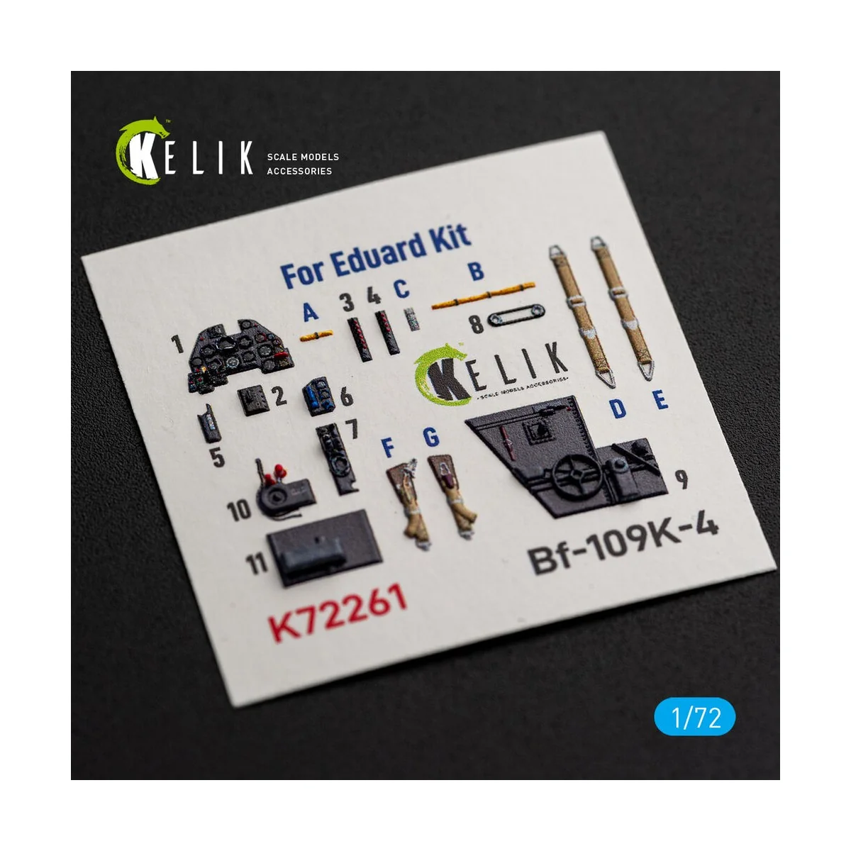 Bf-109K-4 - interior 3D decals for Eduard, 1/72 - Kelik K72261 Bf-109K-4 - interior 3D decals for Eduard, 1/72 - Kelik K72261