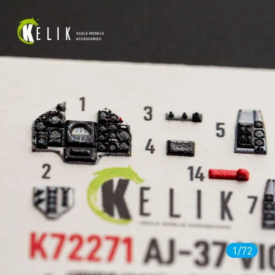 AJ-37 Viggen - interior 3D decals for Special Hobby, 1/72 - Kelik K... AJ-37 Viggen - interior 3D decals for Special Hobby, 1/72 - Kelik K...