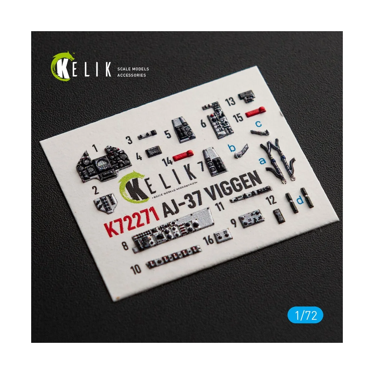AJ-37 Viggen - interior 3D decals for Special Hobby, 1/72 - Kelik K... AJ-37 Viggen - interior 3D decals for Special Hobby, 1/72 - Kelik K...