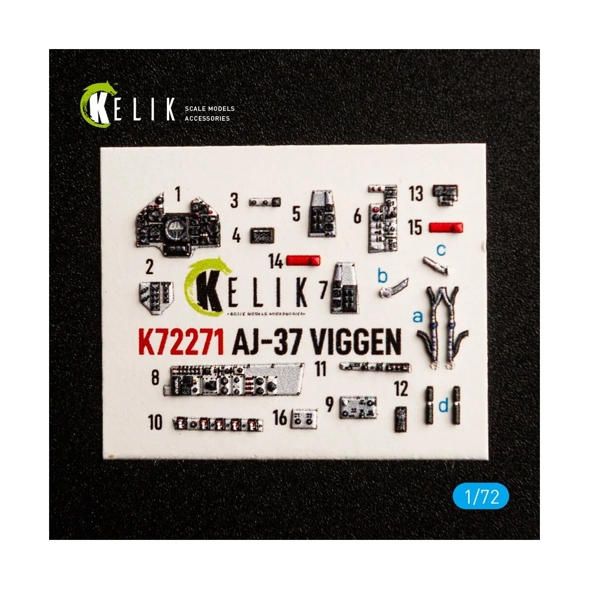 AJ-37 Viggen - interior 3D decals for Special Hobby, 1/72 - Kelik K... AJ-37 Viggen - interior 3D decals for Special Hobby, 1/72 - Kelik K...