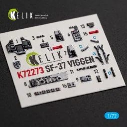 SF-37 Viggen - interior 3D decals for Special Hobby, 1/72 - Kelik K... 2