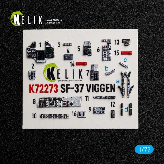 SF-37 Viggen - interior 3D decals for Special Hobby, 1/72 - Kelik K... SF-37 Viggen - interior 3D decals for Special Hobby, 1/72 - Kelik K...