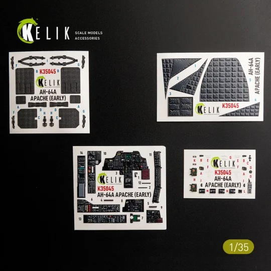 AH-64A APACHE (early) - interior 3D decals for Trumpeter, 1/35 - Ke... AH-64A APACHE (early) - interior 3D decals for Trumpeter, 1/35 - Ke...