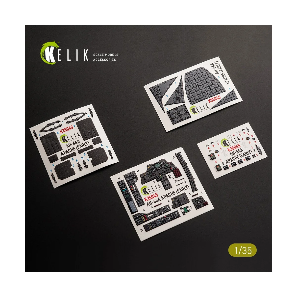 AH-64A APACHE (early) - interior 3D decals for Trumpeter, 1/35 - Ke... AH-64A APACHE (early) - interior 3D decals for Trumpeter, 1/35 - Ke...