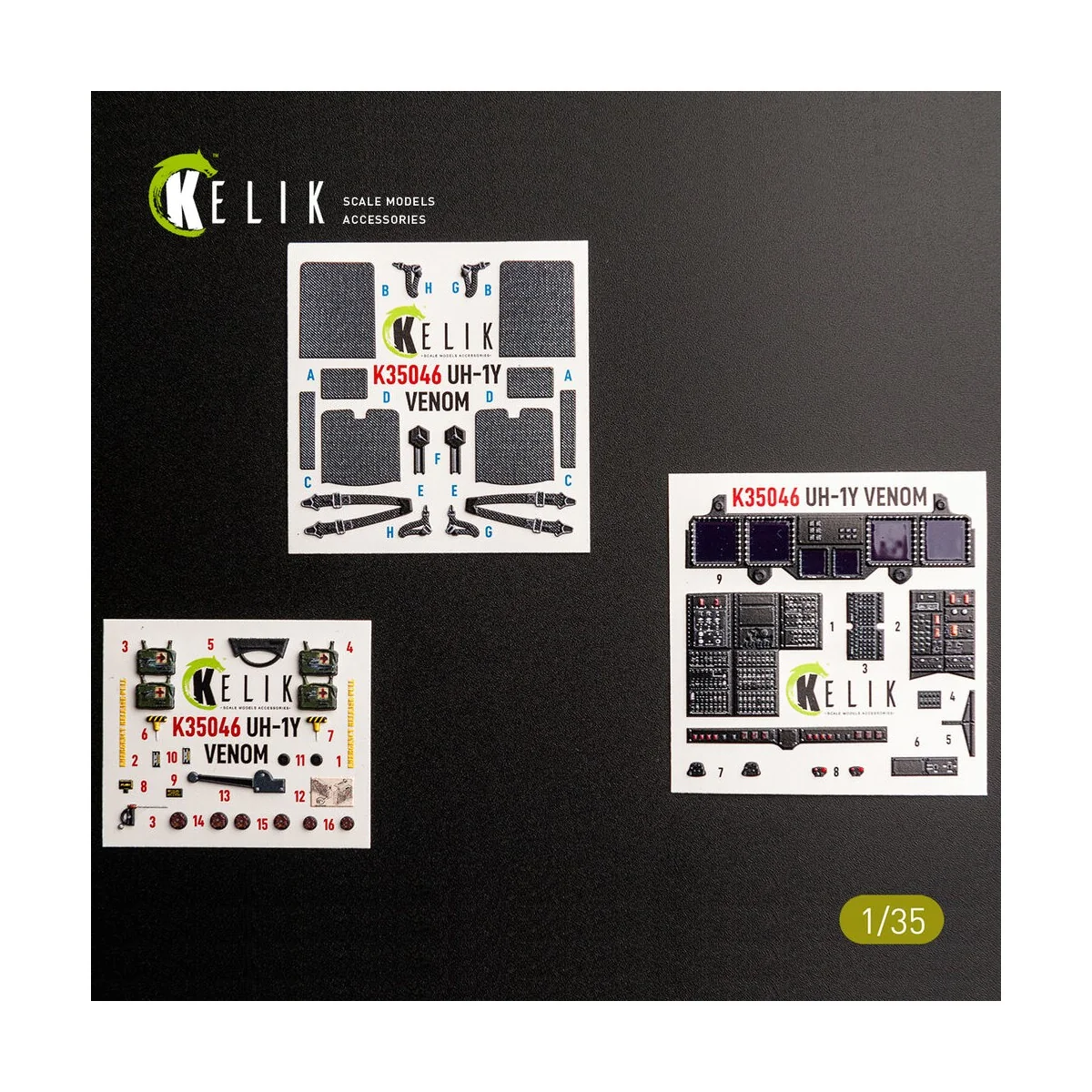 UH-1Y VENOM - interior 3D decals for Trumpeter, 1/35 - Kelik K35046 UH-1Y VENOM - interior 3D decals for Trumpeter, 1/35 - Kelik K35046