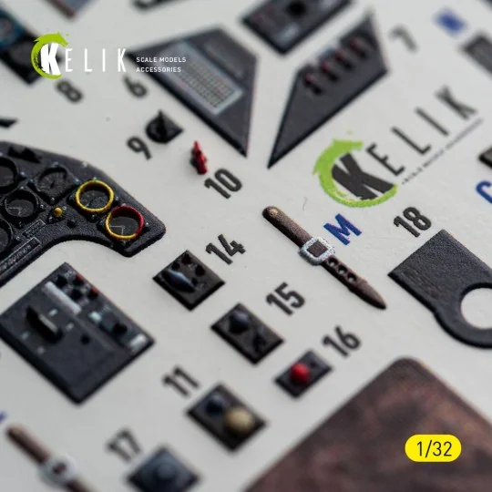 Bf-109 G2/4 - interior 3D decals for Revell, 1/32 - Kelik K32056 Bf-109 G2/4 - interior 3D decals for Revell, 1/32 - Kelik K32056