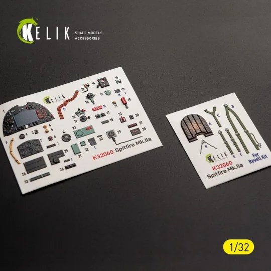 Spitfire Mk.IIa - interior 3D decals for Revell, 1/32 - Kelik K32060 Spitfire Mk.IIa - interior 3D decals for Revell, 1/32 - Kelik K32060