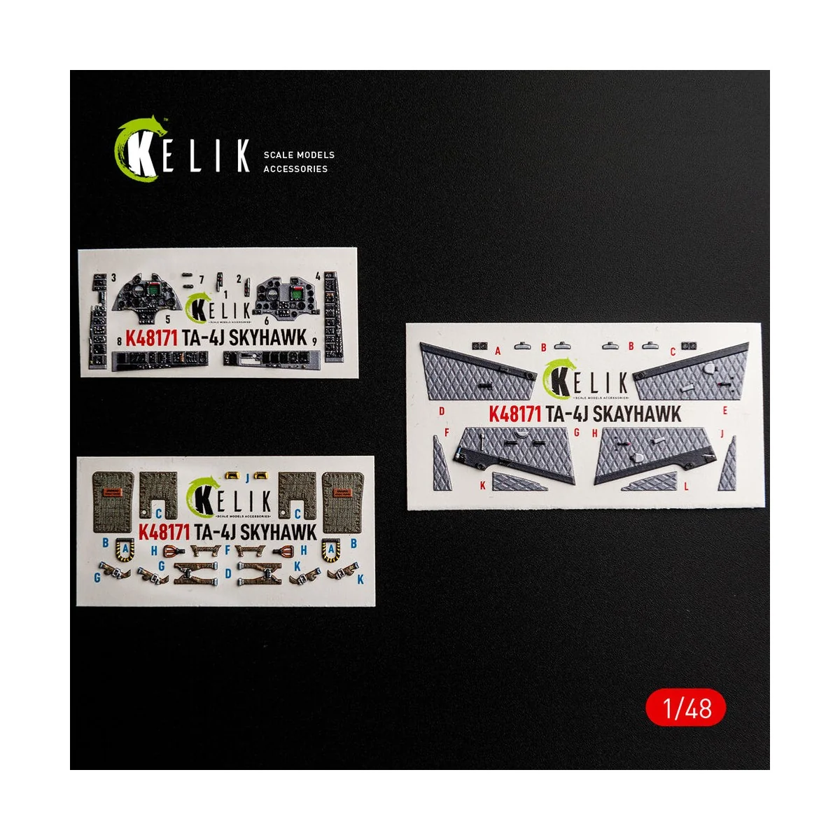 TA-4J SKYHAWK - interior 3D decals for Hasegawa, 1/48 - Kelik K48171 TA-4J SKYHAWK - interior 3D decals for Hasegawa, 1/48 - Kelik K48171