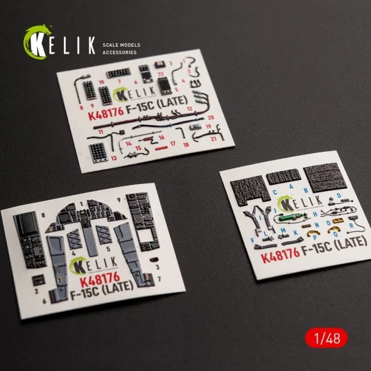 F-15C (Late) - interior 3D decals for Hasegawa, 1/48 - Kelik K48176 F-15C (Late) - interior 3D decals for Hasegawa, 1/48 - Kelik K48176