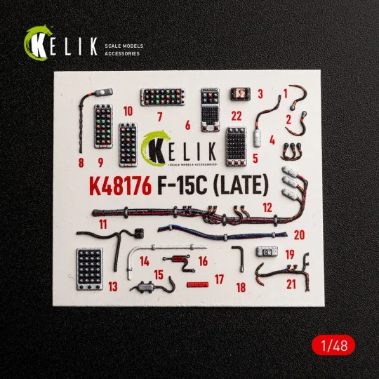 F-15C (Late) - interior 3D decals for Hasegawa, 1/48 - Kelik K48176 F-15C (Late) - interior 3D decals for Hasegawa, 1/48 - Kelik K48176