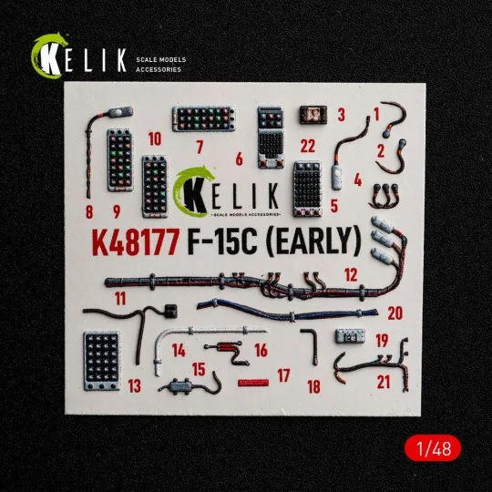F-15C (Early) - interior 3D decals for Hasegawa, 1/48 - Kelik K48177 F-15C (Early) - interior 3D decals for Hasegawa, 1/48 - Kelik K48177