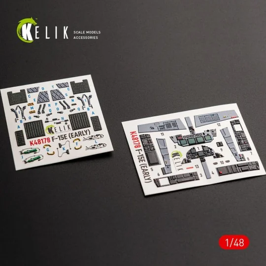 F-15E (Early) - interior 3D decals for Hasegawa, 1/48 - Kelik K48178 F-15E (Early) - interior 3D decals for Hasegawa, 1/48 - Kelik K48178
