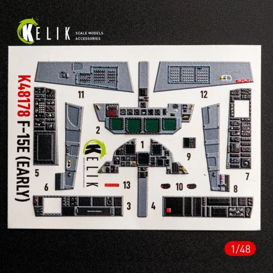 F-15E (Early) - interior 3D decals for Hasegawa, 1/48 - Kelik K48178 F-15E (Early) - interior 3D decals for Hasegawa, 1/48 - Kelik K48178