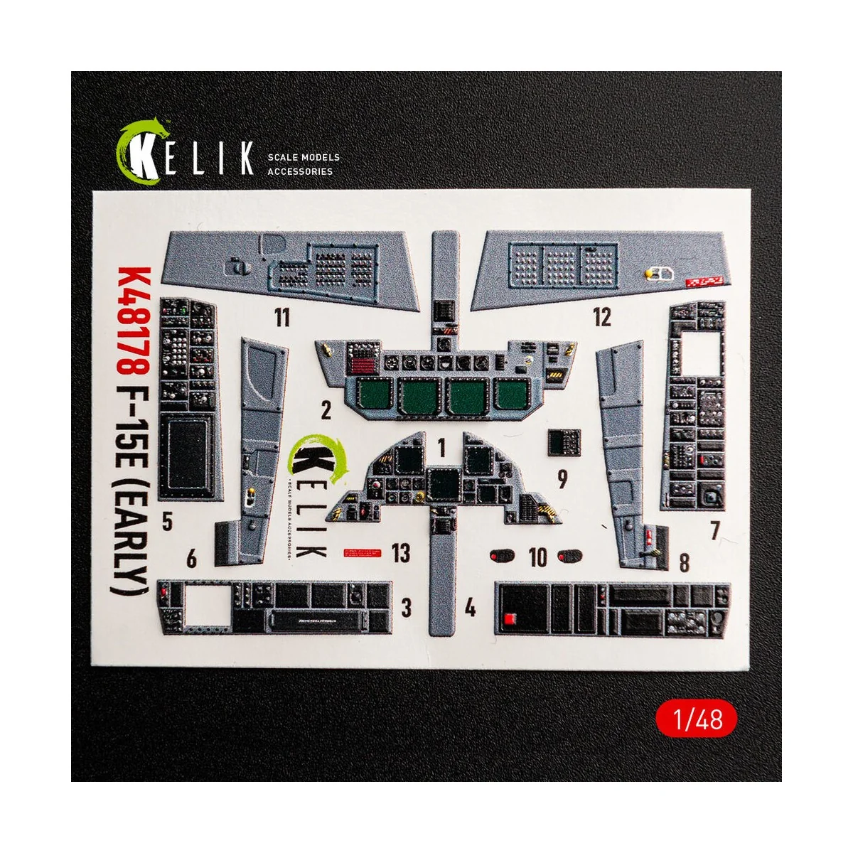 F-15E (Early) - interior 3D decals for Hasegawa, 1/48 - Kelik K48178 F-15E (Early) - interior 3D decals for Hasegawa, 1/48 - Kelik K48178