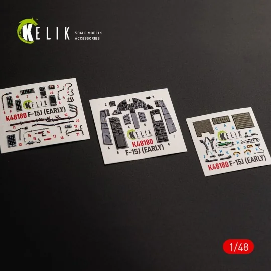 F-15J (Early) - interior 3D decals for Hasegawa, 1/48 - Kelik K48180 F-15J (Early) - interior 3D decals for Hasegawa, 1/48 - Kelik K48180