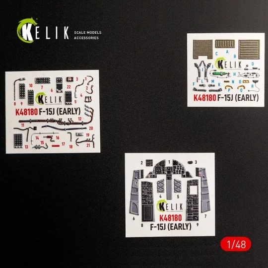 F-15J (Early) - interior 3D decals for Hasegawa, 1/48 - Kelik K48180 F-15J (Early) - interior 3D decals for Hasegawa, 1/48 - Kelik K48180