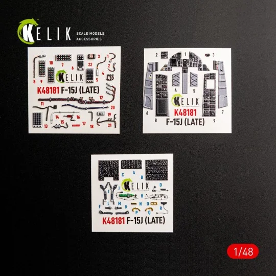 F-15J (Late) - interior 3D decals for Hasegawa, 1/48 - Kelik K48181 F-15J (Late) - interior 3D decals for Hasegawa, 1/48 - Kelik K48181