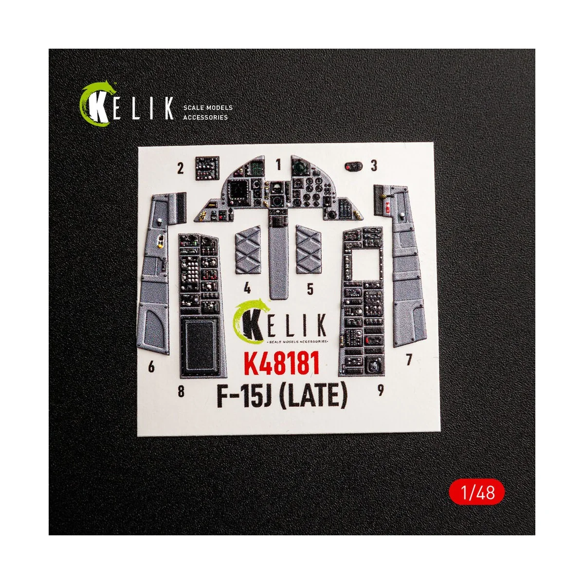 F-15J (Late) - interior 3D decals for Hasegawa, 1/48 - Kelik K48181 F-15J (Late) - interior 3D decals for Hasegawa, 1/48 - Kelik K48181