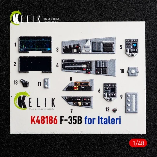 F-35B - interior 3D decals for Italeri, 1/48 - Kelik K48186 F-35B - interior 3D decals for Italeri, 1/48 - Kelik K48186