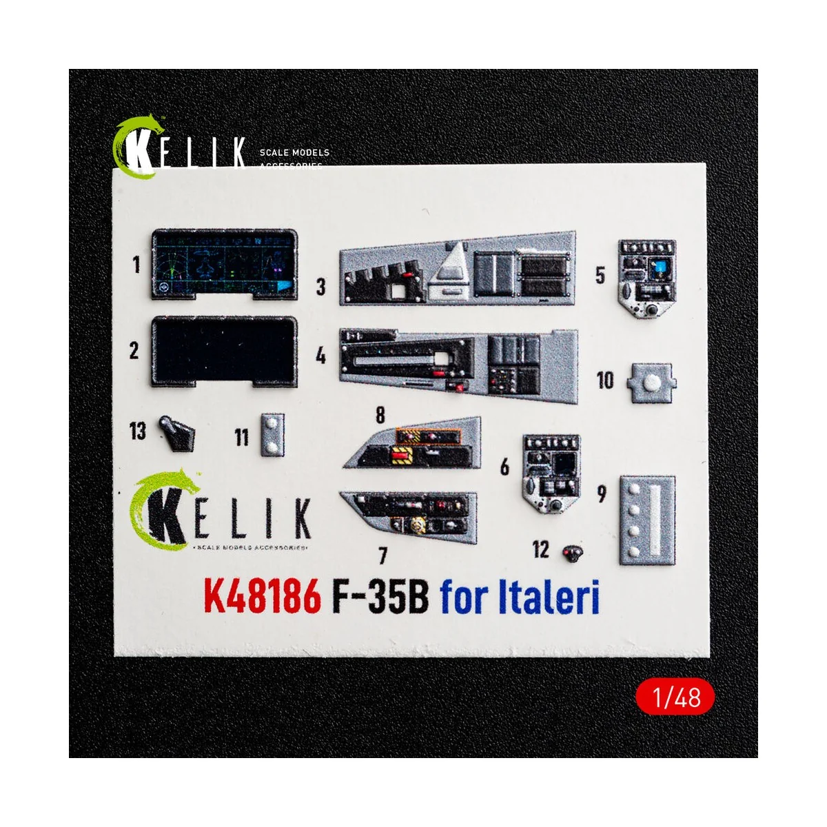 F-35B - interior 3D decals for Italeri, 1/48 - Kelik K48186 F-35B - interior 3D decals for Italeri, 1/48 - Kelik K48186