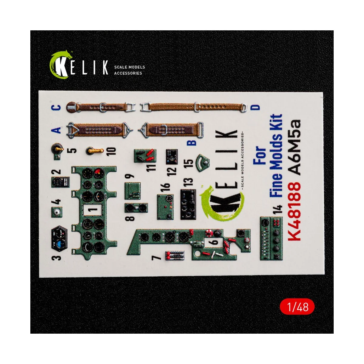 A6M5a - interior 3D decals for Fine Molds, 1/48 - Kelik K48188 A6M5a - interior 3D decals for Fine Molds, 1/48 - Kelik K48188