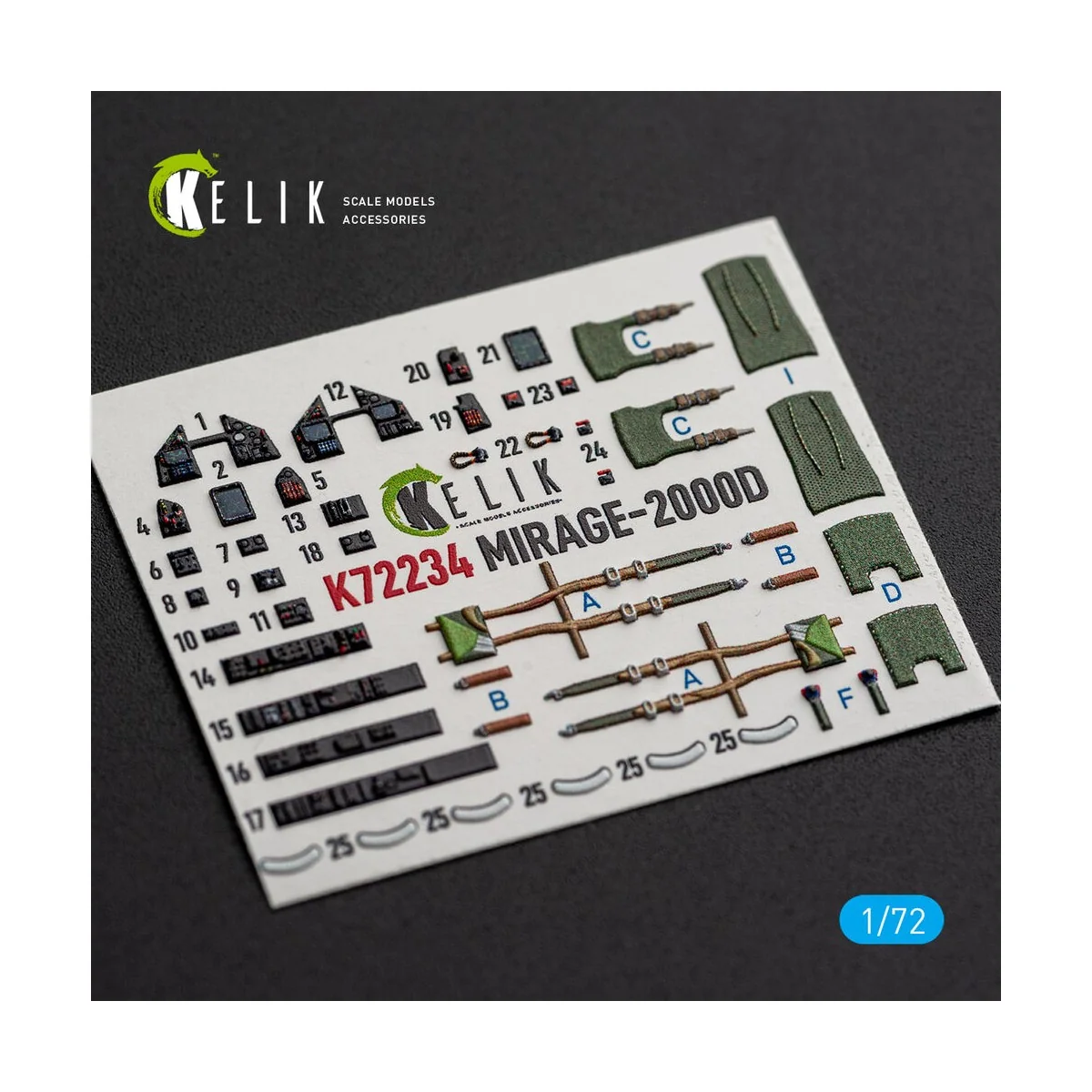 Mirage-2000D - interior 3D decals for Dream Model, 1/72 - Kelik K72234 Mirage-2000D - interior 3D decals for Dream Model, 1/72 - Kelik K72234