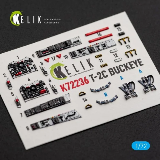 T-2C BUCKEYE - interior 3D decals for Wolfpack, 1/72 - Kelik K72236 T-2C BUCKEYE - interior 3D decals for Wolfpack, 1/72 - Kelik K72236