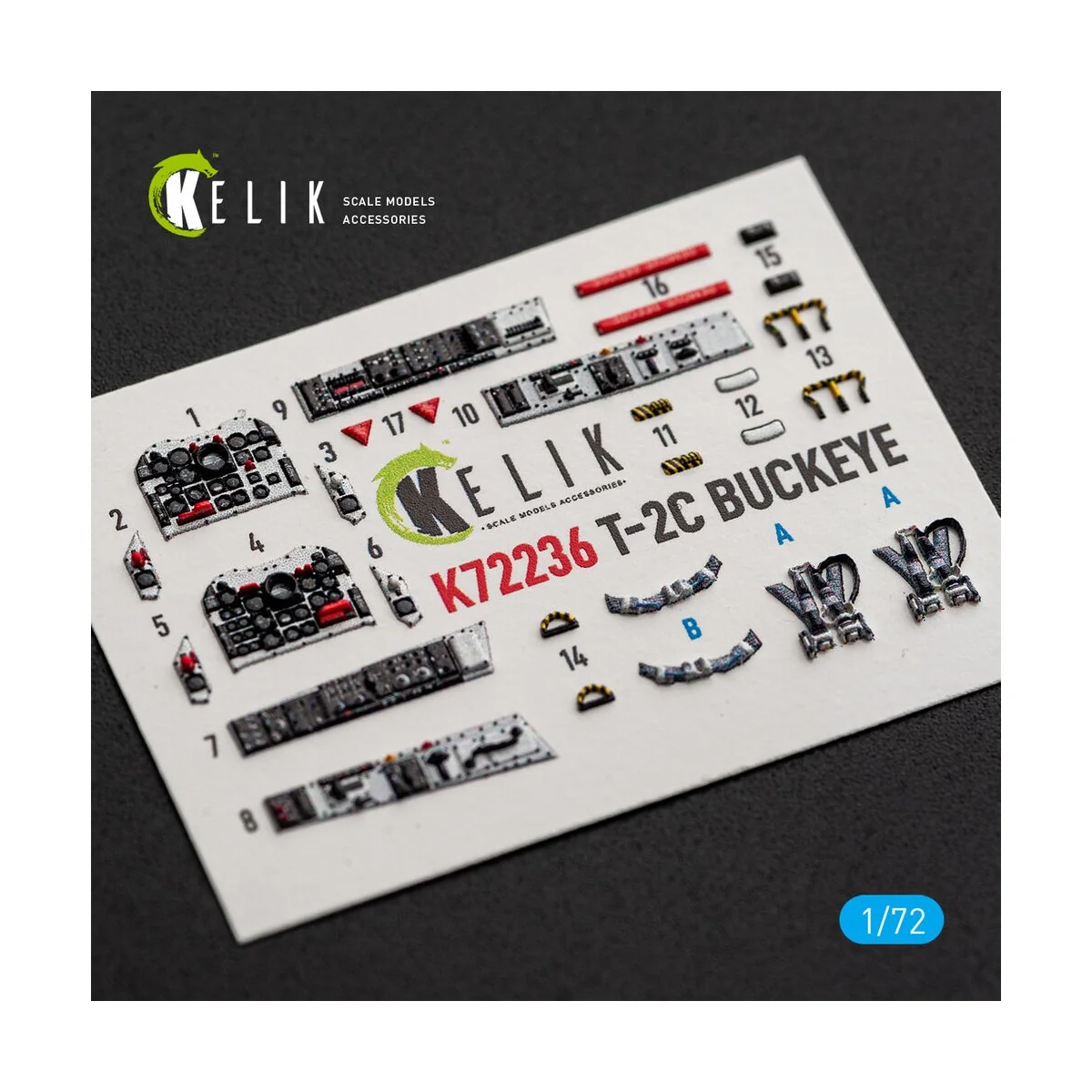 T-2C BUCKEYE - interior 3D decals for Wolfpack, 1/72 - Kelik K72236