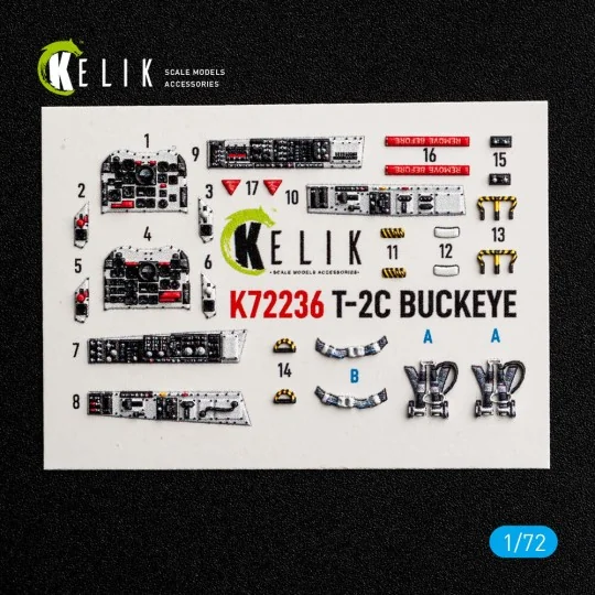 T-2C BUCKEYE - interior 3D decals for Wolfpack, 1/72 - Kelik K72236 T-2C BUCKEYE - interior 3D decals for Wolfpack, 1/72 - Kelik K72236