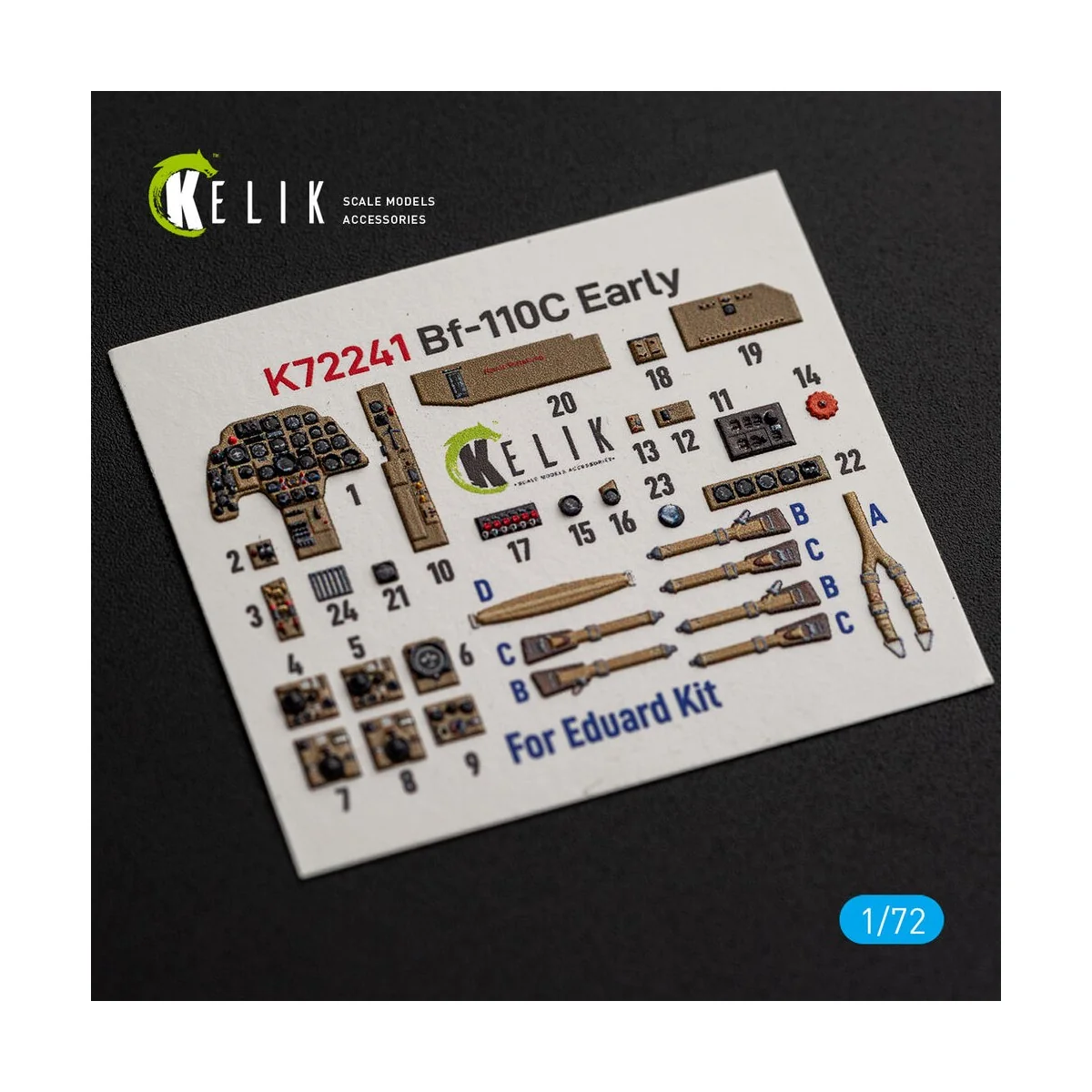 Bf-110C Early - interior 3D decals for Eduard, 1/72 - Kelik K72241 Bf-110C Early - interior 3D decals for Eduard, 1/72 - Kelik K72241