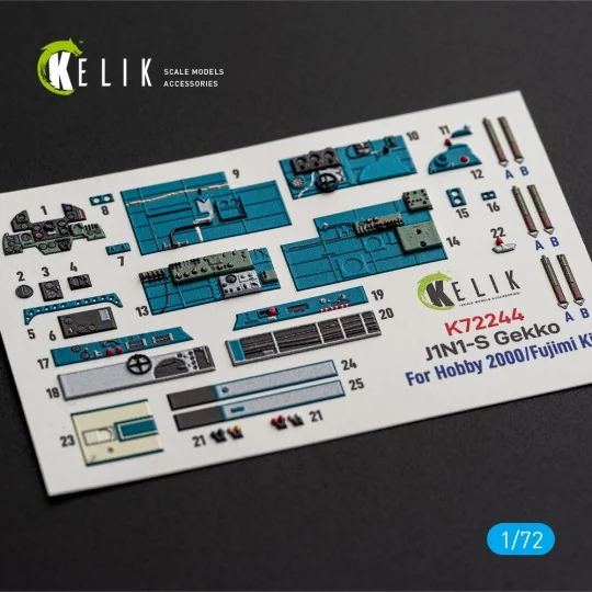 J1N1-S Gekko - interior 3D decals for Fujimi / Hobby 2000, 1/72 - K... J1N1-S Gekko - interior 3D decals for Fujimi / Hobby 2000, 1/72 - K...