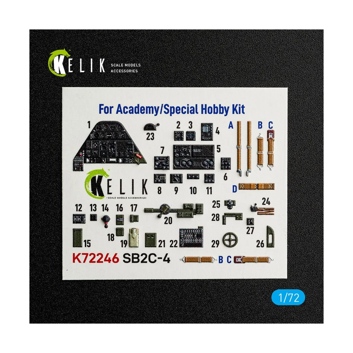 SB2C-4 - interior 3D decals for Academy / Special Hobby, 1/72 - Kel...