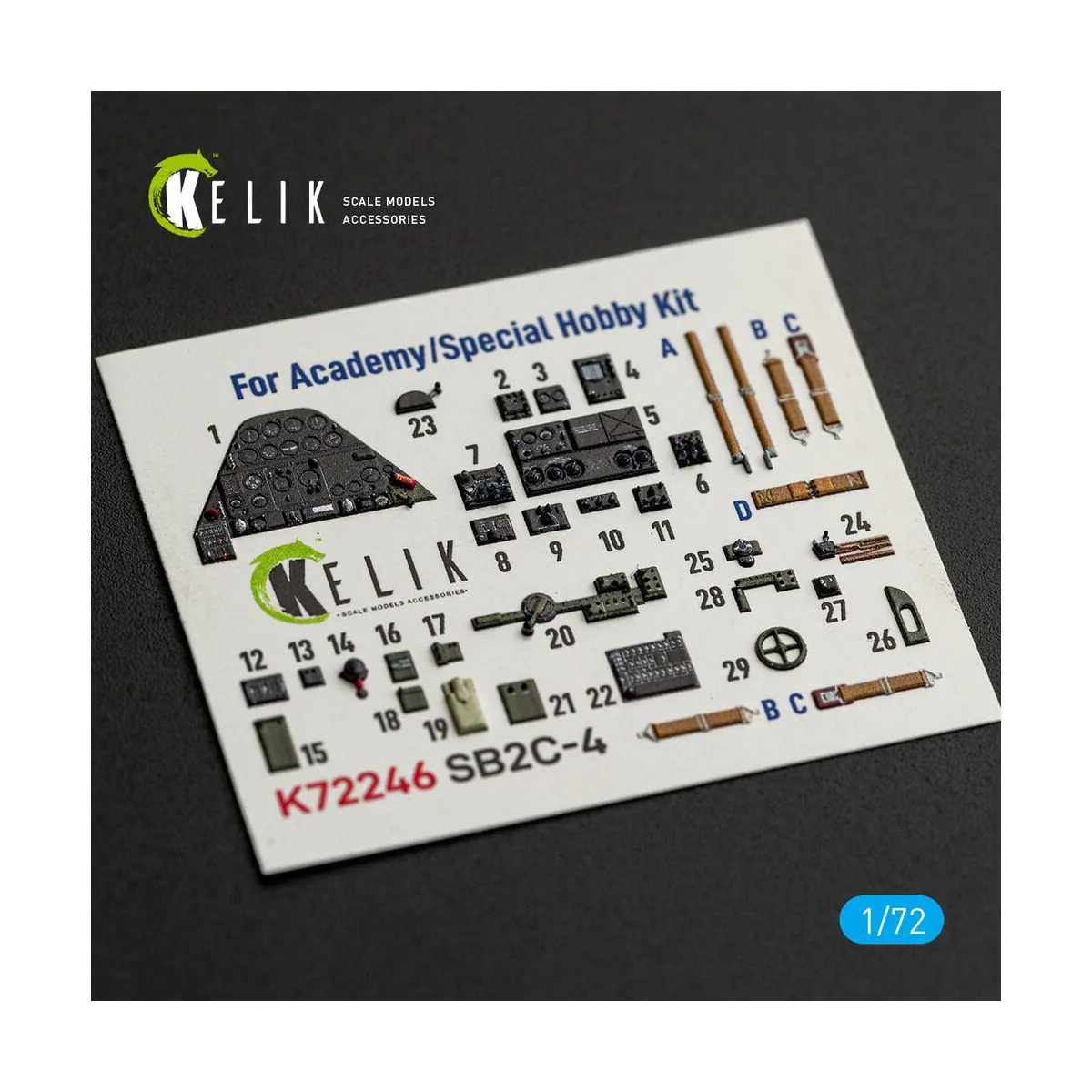 SB2C-4 - interior 3D decals for Academy / Special Hobby, 1/72 - Kel...