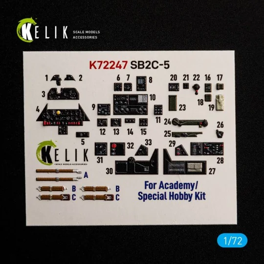 SB2C-5 - interior 3D decals for Academy / Special Hobby, 1/72 - Kel... SB2C-5 - interior 3D decals for Academy / Special Hobby, 1/72 - Kel...