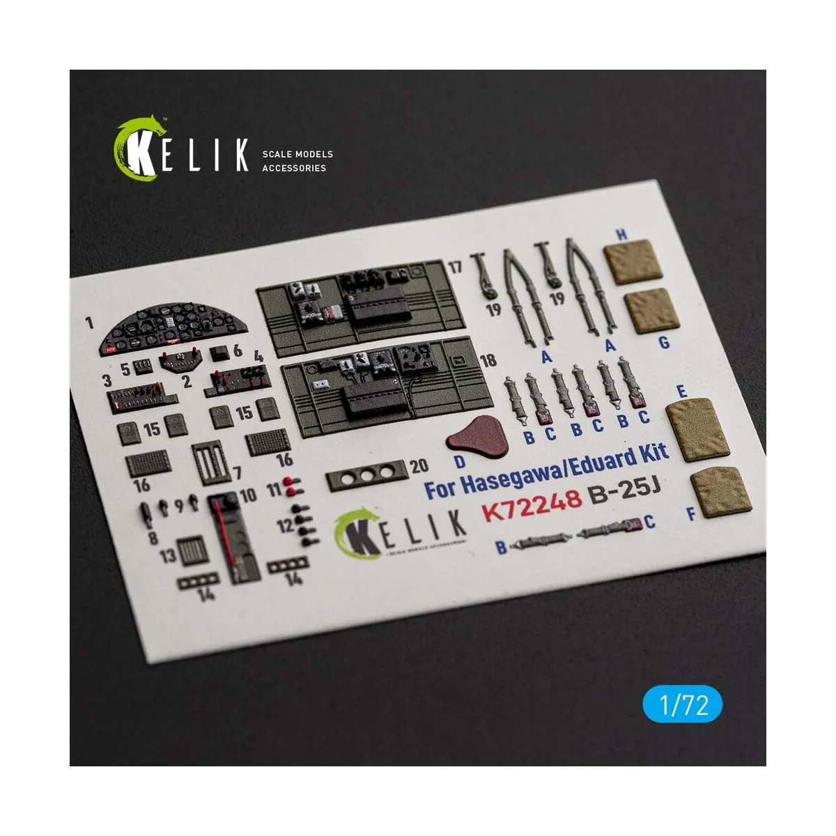 B-25J - interior 3D decals for Eduard, 1/72 - Kelik K72248 B-25J - interior 3D decals for Eduard, 1/72 - Kelik K72248