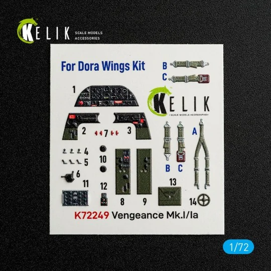 Vengeance Mk.I/Ia - interior 3D decals for Dora Wings, 1/72 - Kelik... Vengeance Mk.I/Ia - interior 3D decals for Dora Wings, 1/72 - Kelik...
