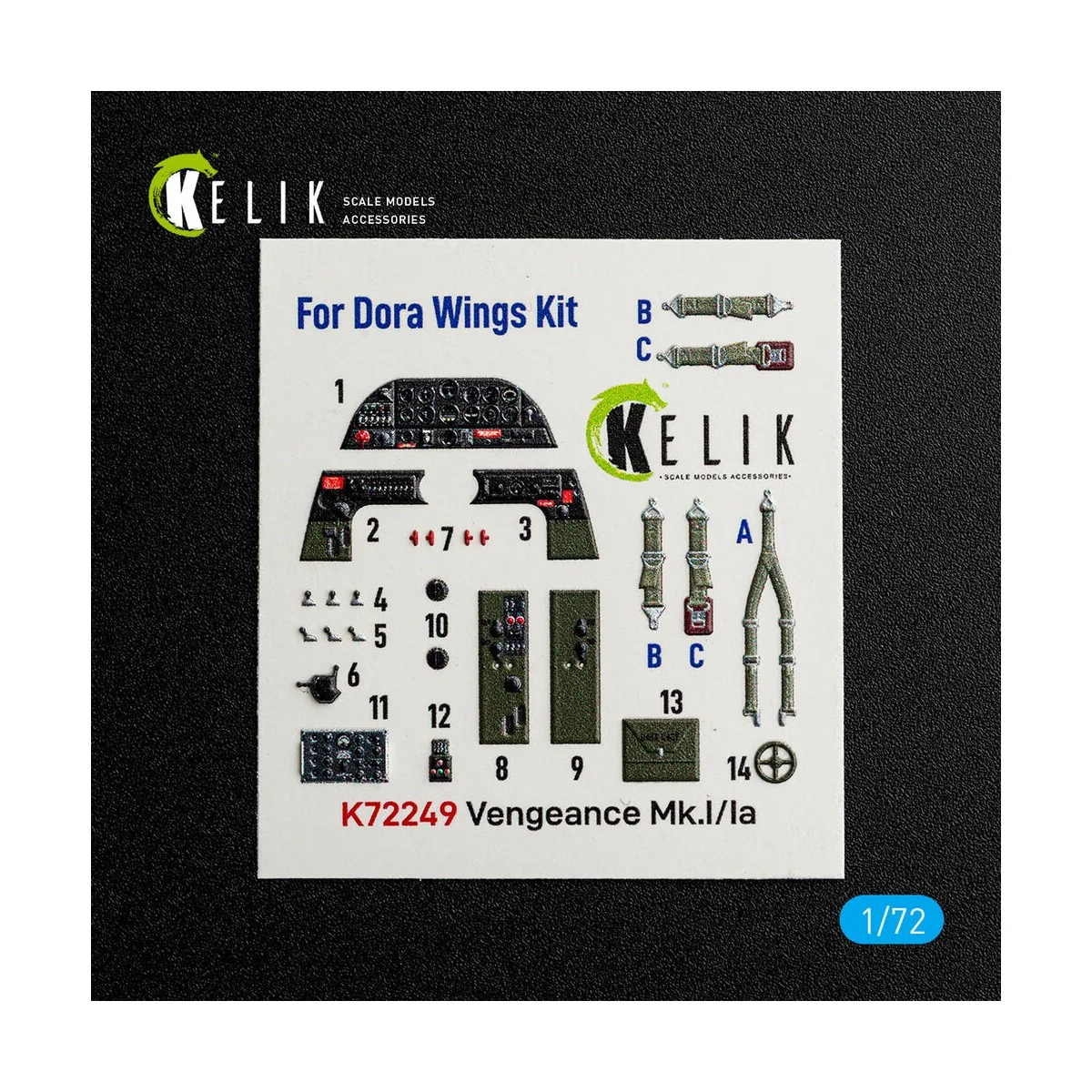 Vengeance Mk.I/Ia - interior 3D decals for Dora Wings, 1/72 - Kelik... Vengeance Mk.I/Ia - interior 3D decals for Dora Wings, 1/72 - Kelik...