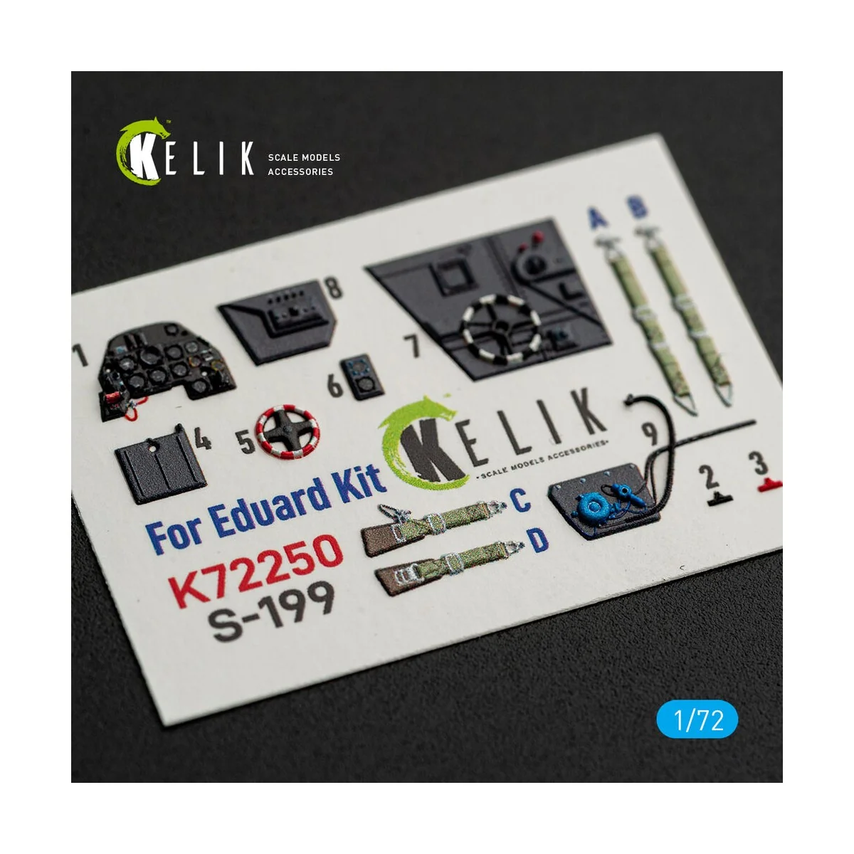 S-199 - interior 3D decals for Eduard, 1/72 - Kelik K72250 S-199 - interior 3D decals for Eduard, 1/72 - Kelik K72250