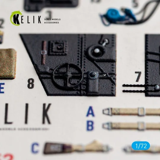 Bf-109 G-2/4 - interior 3D decals for Eduard, 1/72 - Kelik K72252 Bf-109 G-2/4 - interior 3D decals for Eduard, 1/72 - Kelik K72252