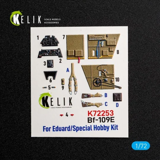 Bf-109 E - interior 3D decals for Special Hobby / Eduard, 1/72 - Ke... Bf-109 E - interior 3D decals for Special Hobby / Eduard, 1/72 - Ke...