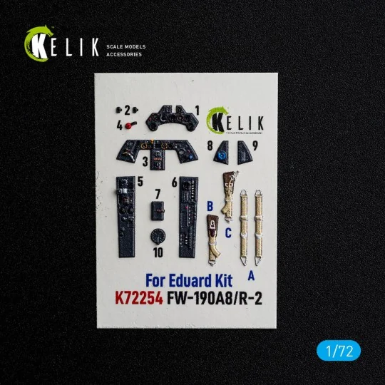 FW-190A8/R-2 - interior 3D decals for Eduard, 1/72 - Kelik K72254 FW-190A8/R-2 - interior 3D decals for Eduard, 1/72 - Kelik K72254