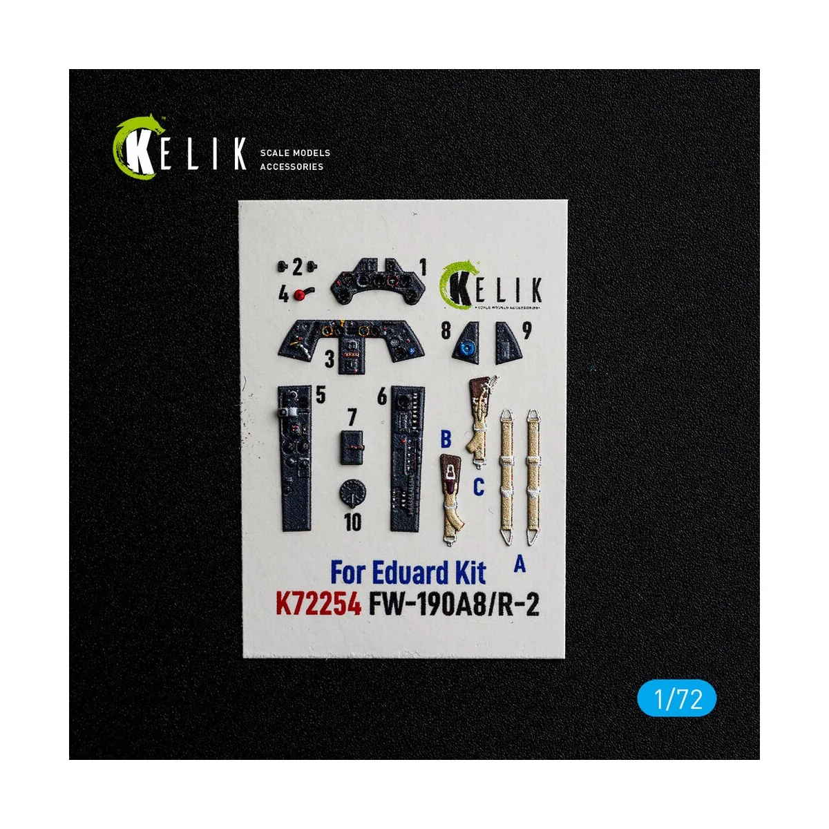 FW-190A8/R-2 - interior 3D decals for Eduard, 1/72 - Kelik K72254 FW-190A8/R-2 - interior 3D decals for Eduard, 1/72 - Kelik K72254