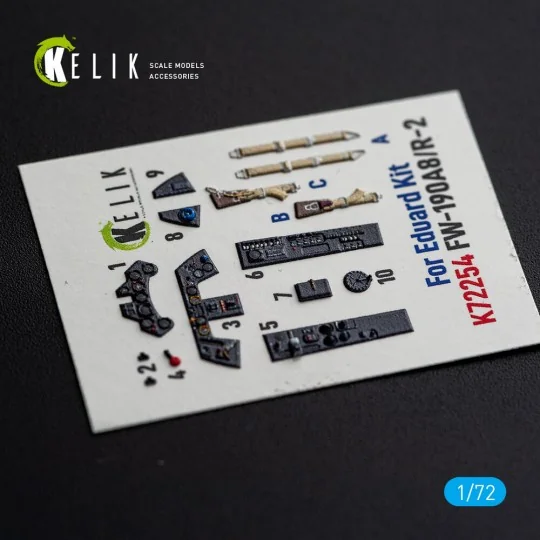 FW-190A8/R-2 - interior 3D decals for Eduard, 1/72 - Kelik K72254 FW-190A8/R-2 - interior 3D decals for Eduard, 1/72 - Kelik K72254