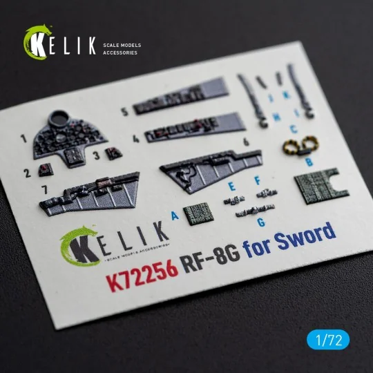 RF-8G - interior 3D decals for Sword, 1/72 - Kelik K72256 RF-8G - interior 3D decals for Sword, 1/72 - Kelik K72256