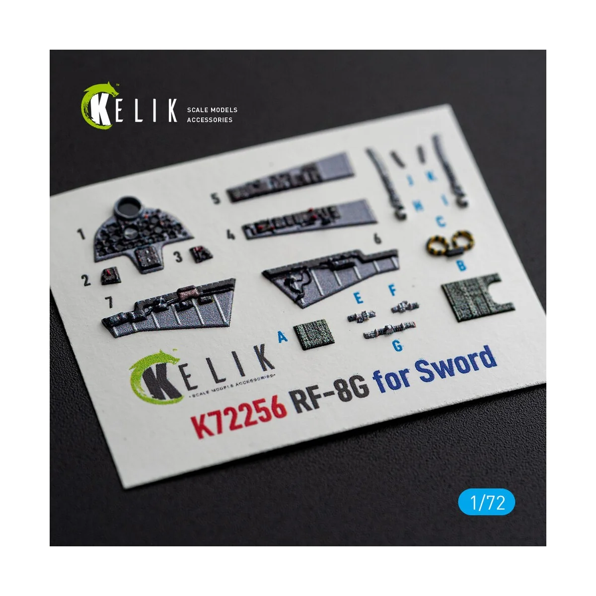 RF-8G - interior 3D decals for Sword, 1/72 - Kelik K72256 RF-8G - interior 3D decals for Sword, 1/72 - Kelik K72256