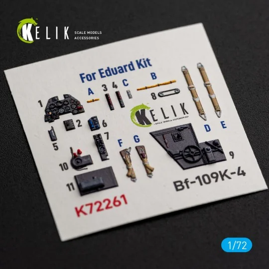 Bf-109K-4 - interior 3D decals for Eduard, 1/72 - Kelik K72261 Bf-109K-4 - interior 3D decals for Eduard, 1/72 - Kelik K72261