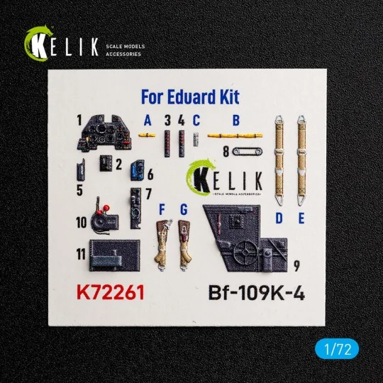 Bf-109K-4 - interior 3D decals for Eduard, 1/72 - Kelik K72261 Bf-109K-4 - interior 3D decals for Eduard, 1/72 - Kelik K72261