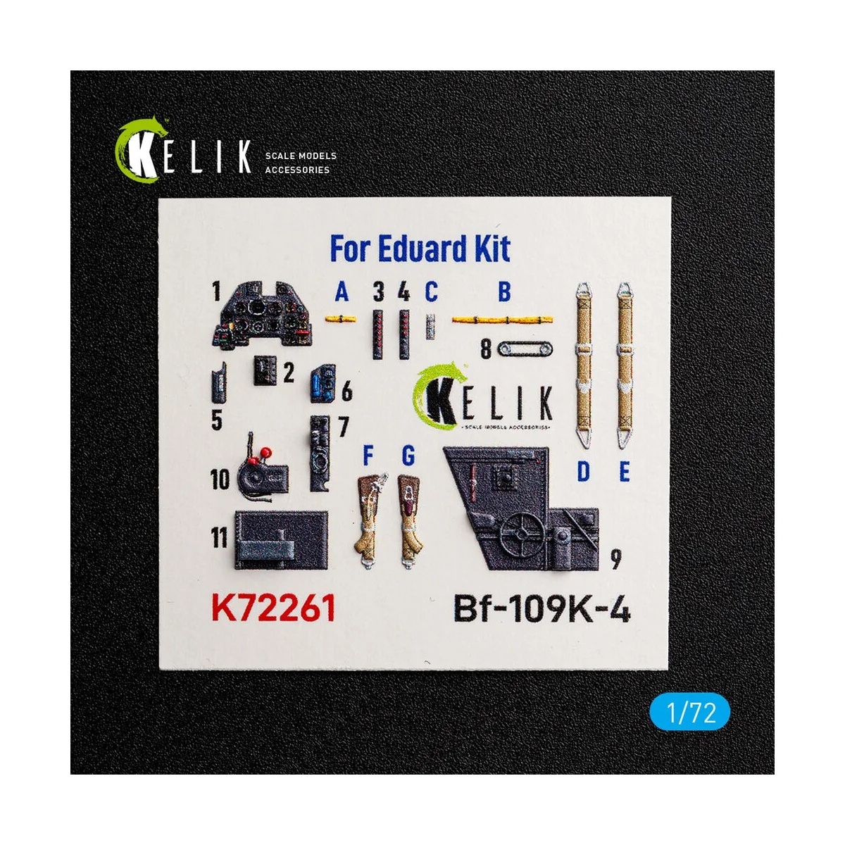 Bf-109K-4 - interior 3D decals for Eduard, 1/72 - Kelik K72261 Bf-109K-4 - interior 3D decals for Eduard, 1/72 - Kelik K72261