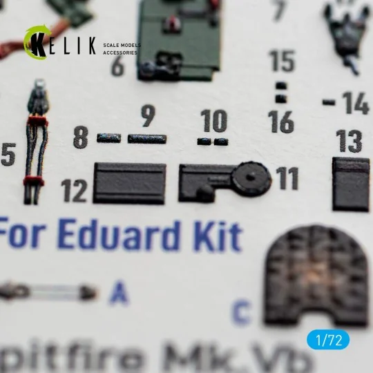 Spitfire Mk.Vb - interior 3D decals for Eduard, 1/72 - Kelik K72262 Spitfire Mk.Vb - interior 3D decals for Eduard, 1/72 - Kelik K72262