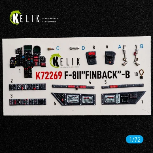 F-8II Finback-B - interior 3D decals for Trumpeter, 1/72 - Kelik K7... F-8II Finback-B - interior 3D decals for Trumpeter, 1/72 - Kelik K7...